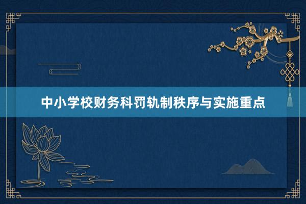 中小学校财务科罚轨制秩序与实施重点