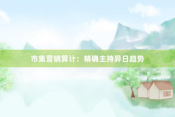 市集营销算计：精确主持异日趋势